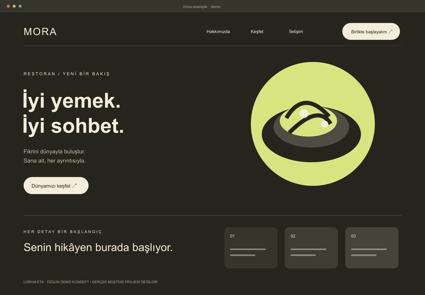 MORA — Restoran web tasarımı