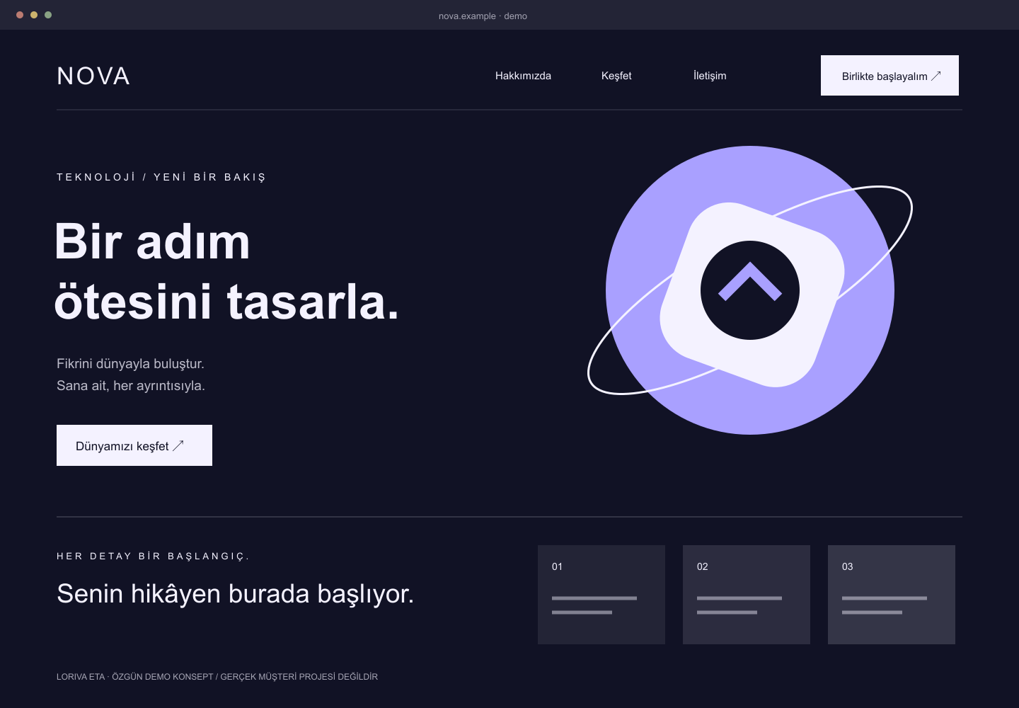 NOVA — Teknoloji web tasarımı