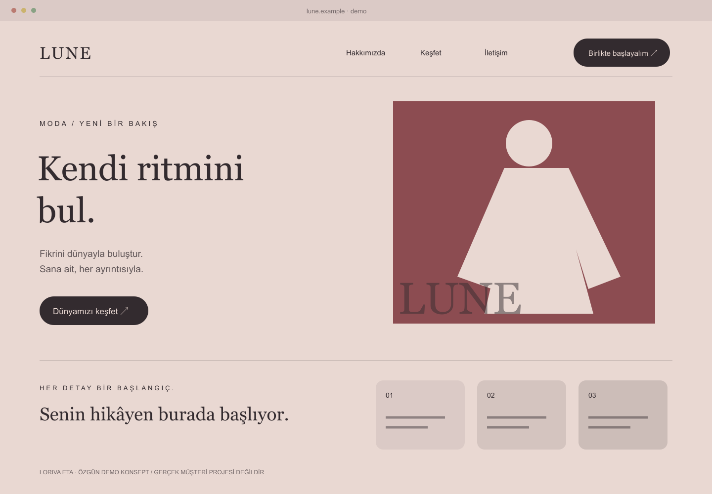 LUNE — Moda web tasarımı