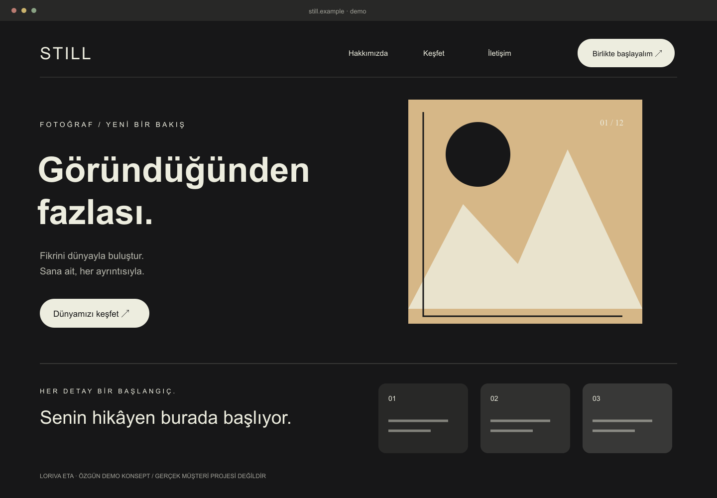 STILL — Fotoğraf web tasarımı