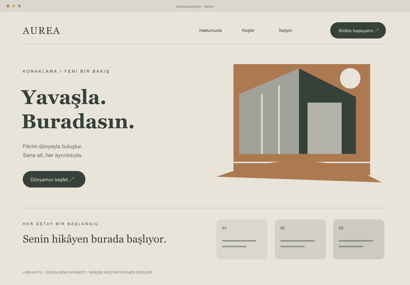 AUREA — Konaklama web tasarımı