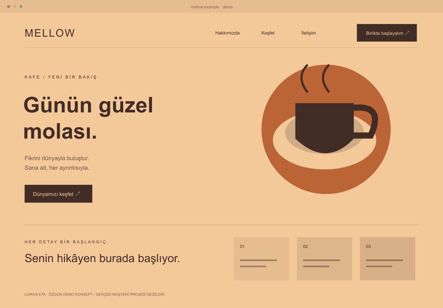 MELLOW — Kafe web tasarımı