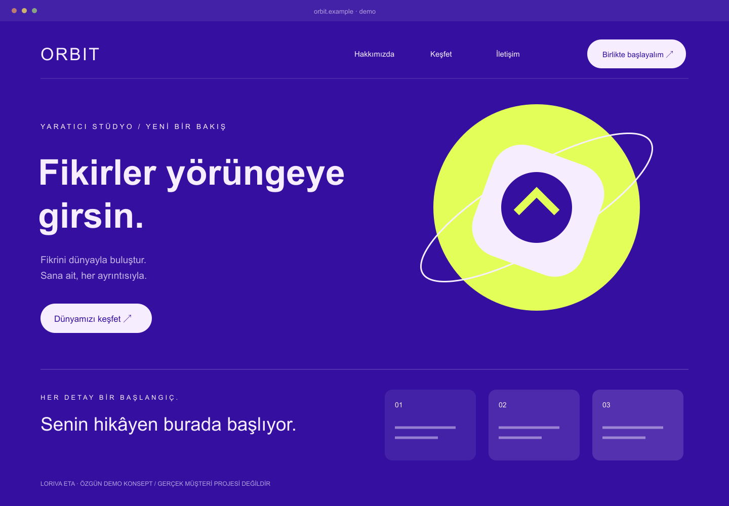 ORBIT — Yaratıcı stüdyo web tasarımı